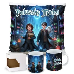 Magiczny zestaw prezentowy Poduszka i Kubek dla czarodzieja do szkoły magii